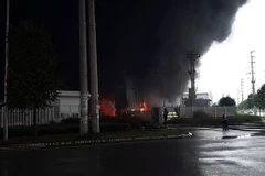 Hiện trường vụ cháy. (Ảnh: Việt Hùng/TTXVN)