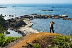 Lý Sơn đang đứng trước cơ hội để cả thế giới chiêm ngưỡng, vinh danh là Công viên địa chất toàn cầu. (Ảnh: Minh Đức/TTXVN)