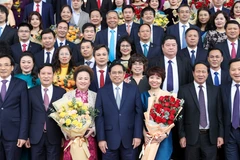 Kỷ niệm Ngày Doanh nhân Việt Nam (13/10), Thủ tướng Phạm Minh Chính gặp mặt đại diện các doanh nghiệp, doanh nhân tiêu biểu nhằm ghi nhận, biểu dương những đóng góp, lắng nghe mong muốn, nguyện vọng của đội ngũ doanh nhân Việt Nam. (Ảnh: Dương Giang/TTXVN