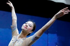 Diễm Quỳnh, diễn viên chính của trong đoạn trích "Đám cưới của Mỵ Châu" (Ảnh: Vương Anh/Vietnam+)