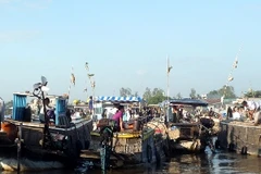 Chợ nổi Cái Răng những ngày giáp Tết (Ảnh: Mai Anh/Vietnam+)