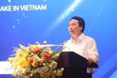 Thứ trưởng Nguyễn Huy Dũng khẳng định các doanh nghiệp công nghệ Việt hãy tự tạo cho mình giấc mơ lớn. (Ảnh: PV/Vietnam+)