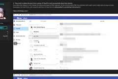 Các đoạn trò chuyện trong mạng nội bộ của Bkav mà hacker đã đăng tải trên diễn đàn Raid***. (Ảnh chụp màn hình)