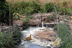 Hiện trường vụ rò rỉ khí biogas. (Ảnh: Kim Há/TTXVN) 