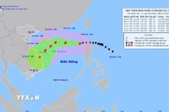 Đường đi của bão số 7 lúc 10h ngày 8/11/2024. (Ảnh: TTXVN phát)