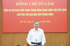 Tổng Bí thư Tô Lâm phát biểu chỉ đạo. (Ảnh: Thống Nhất/TTXVN)