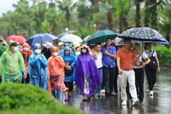 Hàng nghìn người dân ‘đội mưa’ chiêm bái Đền Hùng ngày giỗ Tổ 