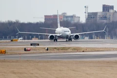 Máy bay Boeing 737 Max 8 hạ cánh tại sân bay quốc gia Washington Reagan, Washington D.C., Mỹ, ngày 13/3/2019. (Ảnh: THX/ TTXVN)