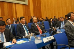 Đoàn Việt Nam tham dự phiên họp. (Ảnh: Vietnam+)