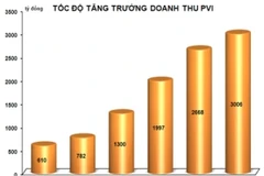 Biểu đồ tăng trưởng doanh thu của PVI