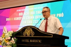Ông Nguyễn Đức Lệnh, Phó Giám đốc Ngân hàng Nhà nước chi nhánh Thành phố Hồ Chí Minh. (Ảnh: Hứa Chung/TTXVN)