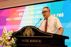 Ông Nguyễn Đức Lệnh, Phó Giám đốc Ngân hàng Nhà nước chi nhánh Thành phố Hồ Chí Minh. (Ảnh: Hứa Chung/TTXVN)