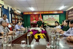 Trung tướng Hoàng Khánh Hưng, Chủ tịch Hội hỗ trợ gia đình liệt sỹ Việt Nam, phát biểu tại Hội nghị. (Ảnh: Hạnh Quyên/TTXVN)