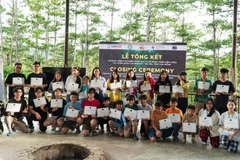 Lễ tổng kết và trao chứng nhận cho học sinh tham gia chương trình chiều 4/7 vừa qua. (Nguồn: Vườn Quốc gia Bidoup)