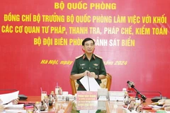 Đại tướng Phan Văn Giang chủ trì buổi làm việc. (Nguồn: báo Quân đội Nhân dân)