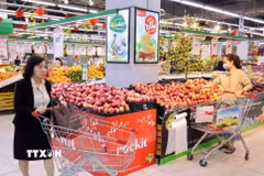 Nguồn cung hàng hóa đủ, một số siêu thị, cửa hàng phục vụ xuyên Tết. (Nguồn: TTXVN)