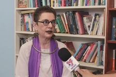 Nhà hoạt động cánh tả nổi tiếng người Mỹ Merle Ratner. (Ảnh: Quang Huy/TTXVN)