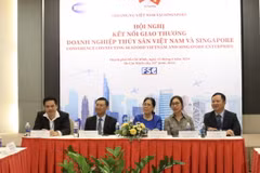 Hội nghị kết nối giao thương doanh nghiệp thủy sản Việt Nam-Singapore. (Ảnh: Xuân Anh/TTXVN)