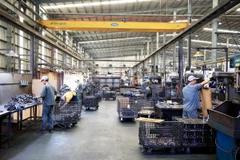 Xưởng sản xuất của Công ty Cơ khí Động lực Toàn Cầu, doanh nghiệp có vốn đầu tư FDI tại khu công nghiệp Giang Điền, huyện Trảng Bom, tỉnh Đồng Nai. (Ảnh: Hồng Đạt/TTXVN)