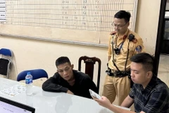 Đối tượng Nguyễn Mạnh Cường tại cơ quan Công an. (Ảnh: TTXVN phát)