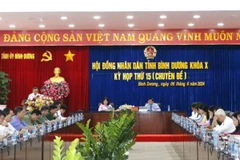 Kỳ họp thứ 15 (chuyên đề), Hội đồng Nhân dân tỉnh Bình Dương, khóa X. (Nguồn: báo Bình Dương)