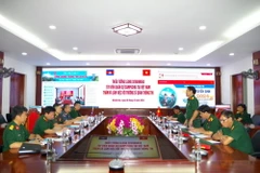 Quang cảnh buổi làm việc. (Nguồn: Trường Sĩ quan Thông tin cung cấp)