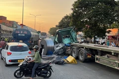 Hiện trường vụ tai nạn. (Ảnh: TTXVN phát)