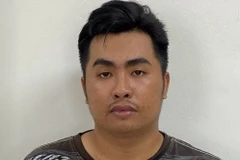 Nghi phạm Lê Khắc Qui đã khai nhận hành vi phạm tội của mình tại cơ quan Công an. (Ảnh: TTXVN phát)