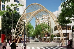 Phối cảnh đường Thái Văn Lung, phường Bến Nghé, quận 1, sau khi cải tạo, với kiến trúc mang tính biểu tượng và nghệ thuật. (Ảnh: TTXVN phát)