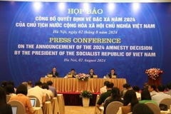 Quang cảnh buổi họp báo. (Ảnh: TTXVN phát)