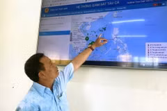 Kiểm soát tàu cá hoạt động trên biển qua Hệ thống giám sát tàu cá tại cảng Đông Tác, thành phố Tuy Hòa, tỉnh Phú Yên. (Ảnh: Tường Quân/TTXVN)
