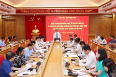 Trưởng Ban Tuyên giáo Trung ương Nguyễn Trọng Nghĩa phát biểu tại buổi làm việc với Đảng đoàn Hội Nhà báo Việt Nam. (Ảnh: Phương Hoa/TTXVN)