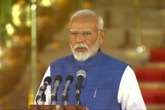 Thủ tướng Ấn Độ Narendra Modi tuyên thệ nhậm chức tại thủ đô New Delhi ngày 9/6 vừa qua. (Ảnh: THX/TTXVN)