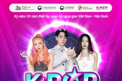 Các nghệ sỹ tham gia chương trình (từ trái sang): Liz Kim Cương, Đức Phúc và Orange. (Ảnh: TTVHHQ) 