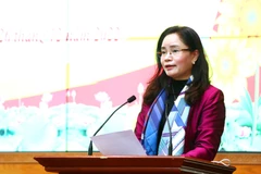 Thứ trưởng Bộ Văn hóa, Thể thao và Du lịch Trịnh Thị Thủy phát biểu. (Ảnh: Trần Huấn/Vietnam+)