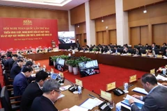 Chủ tịch Quốc hội Vương Đình Huệ phát biểu chỉ đạo và kết luận hội nghị. (Ảnh: Nhan Sáng/TTXVN)