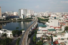 Toàn cảnh dự án Đường sắt trên cao Cát Linh - Hà Đông (Ảnh: Tùng Lâm/Vietnam+)