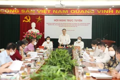 Các đại biểu tham dự tại Hội nghị trực tuyến. (Ảnh: Vietnam+)