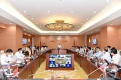 Các đại biểu tham dự tại Hội nghị trực tuyến. (Ảnh: Vietnam+)