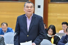 Các phương tiện xếp hàng vào đăng kiểm tại Trung tâm đăng kiểm xe cơ giới số 29-03V, Hà Nội. (Ảnh: Hoài Nam/Vietnam+)