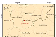 Bản đồ chấn tâm động đất. (Nguồn: Viện VLĐC)