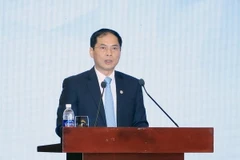 Thứ trưởng Ngoại giao Bùi Thanh Sơn phát biểu. (Ảnh: Phạm Kiên/TTXVN)