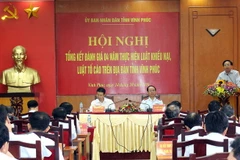 Hội nghị tổng kết, đánh giá 10 năm thi hành Luật khiếu nại, tố cáo trên địa bàn tỉnh Vĩnh Phúc. (Ảnh: Nguyễn Thị Thảo/TTXVN)