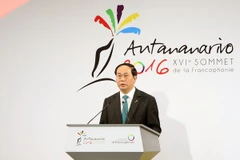 Chủ tịch nước Trần Đại Quang phát biểu tại lễ khai mạc Hội nghị Cấp cao Pháp ngữ lần thứ 16. (Ảnh: Nhan Sáng/TTXVN)