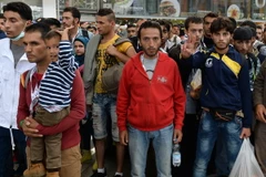 Người di cư tại Munich, miền nam Đức ngày 6/9 vừa qua. (Ảnh: AFP/TTXVN)