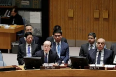 Đại diện thường trực của Trung Quốc tại Liên hợp quốc Lưu Kết Nhất phát biểu tại phiên họp của Hội đồng Bảo an Liên hợp quốc ở New York, Mỹ ngày 30/11. (Ảnh: THX/TTXVN)