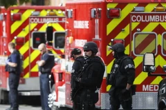 Cảnh sát điều tra tại hiện trường vụ tấn công ở Columbus, Ohio. (Ảnh: AP/TTXVN)