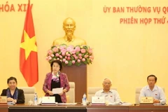Chủ tịch Quốc hội Nguyễn Thị Kim Ngân phát biểu bế mạc phiên họp. (Ảnh: Phương Hoa/TTXVN)