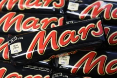 Sản phẩm socola Mars được bày bán tại một cửa hàng ở Martelange, Bỉ ngày 23/2. (Nguồn: AFP/TTXVN)
