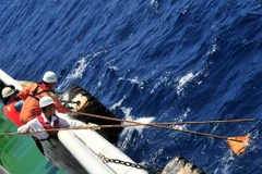 Tàu cứu hộ Trung Quốc tiếp cận khu vực máy bay mất tích. (Nguồn: THX/TTXVN)